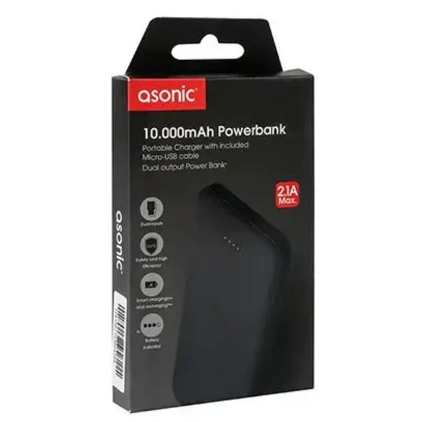 Повербанк Asonic AS-P10 (10000mAh, 2*USB) ASP10 фото