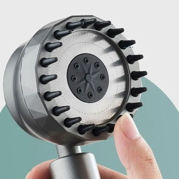 Душова лійка масажна 4в1 Shower Head 360°(кнопка вимкнення води, 3 режими, масажні шипи) NN2554-S фото