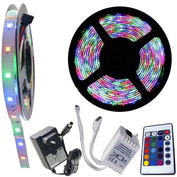 Світлодіодна стрічка багатоколірна RGB 3528(5м, Led, c пультом) N3528 фото