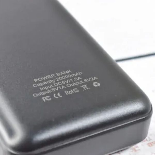 Повербанк 20000mAh 5В з ліхтариком Чорний BLACK KJP16-S фото