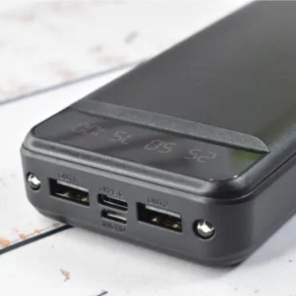 Повербанк 20000mAh 5В з ліхтариком Чорний BLACK KJP16-S фото